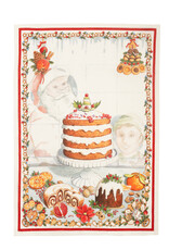 Italian Linen - Noel Gourmand Cake  Cream Kitchen Towel - 20" x 28"