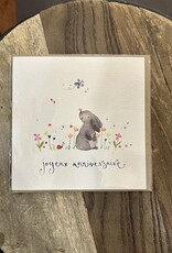Joyeux Anniversaire Bunny (Louise Mulgrew) Greeting Card - 6" x 6"