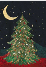 Christmas Tree and Moon Greeting Card 4 3/4" x 6 3/4"