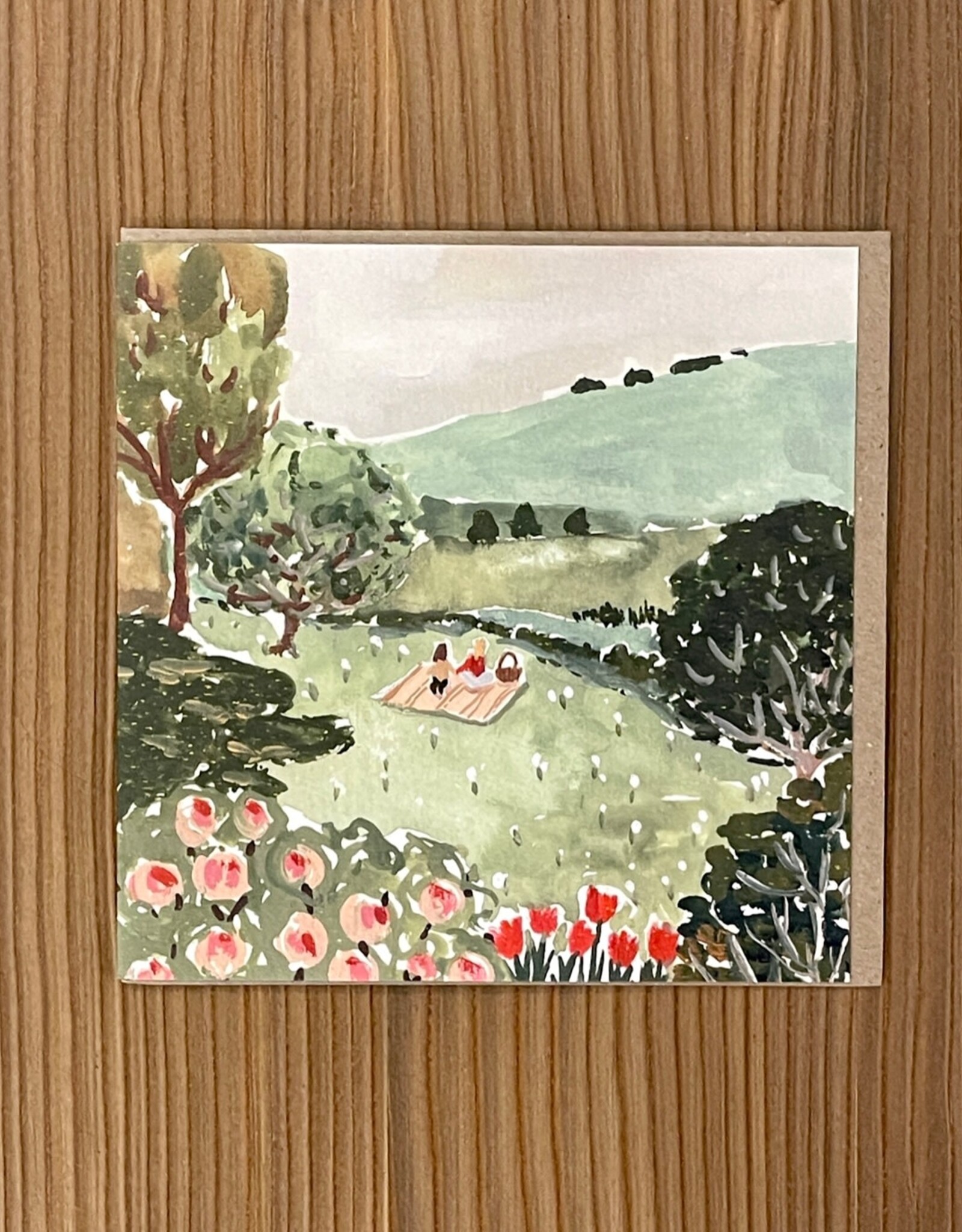 Countryside Picnic by Louise Mulgrew Greeting Card 6" x 6"