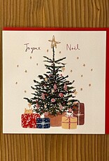Christmas Tree "Joyeux Noel" by Louise Mulgrew Greeting Card 6" x 6"