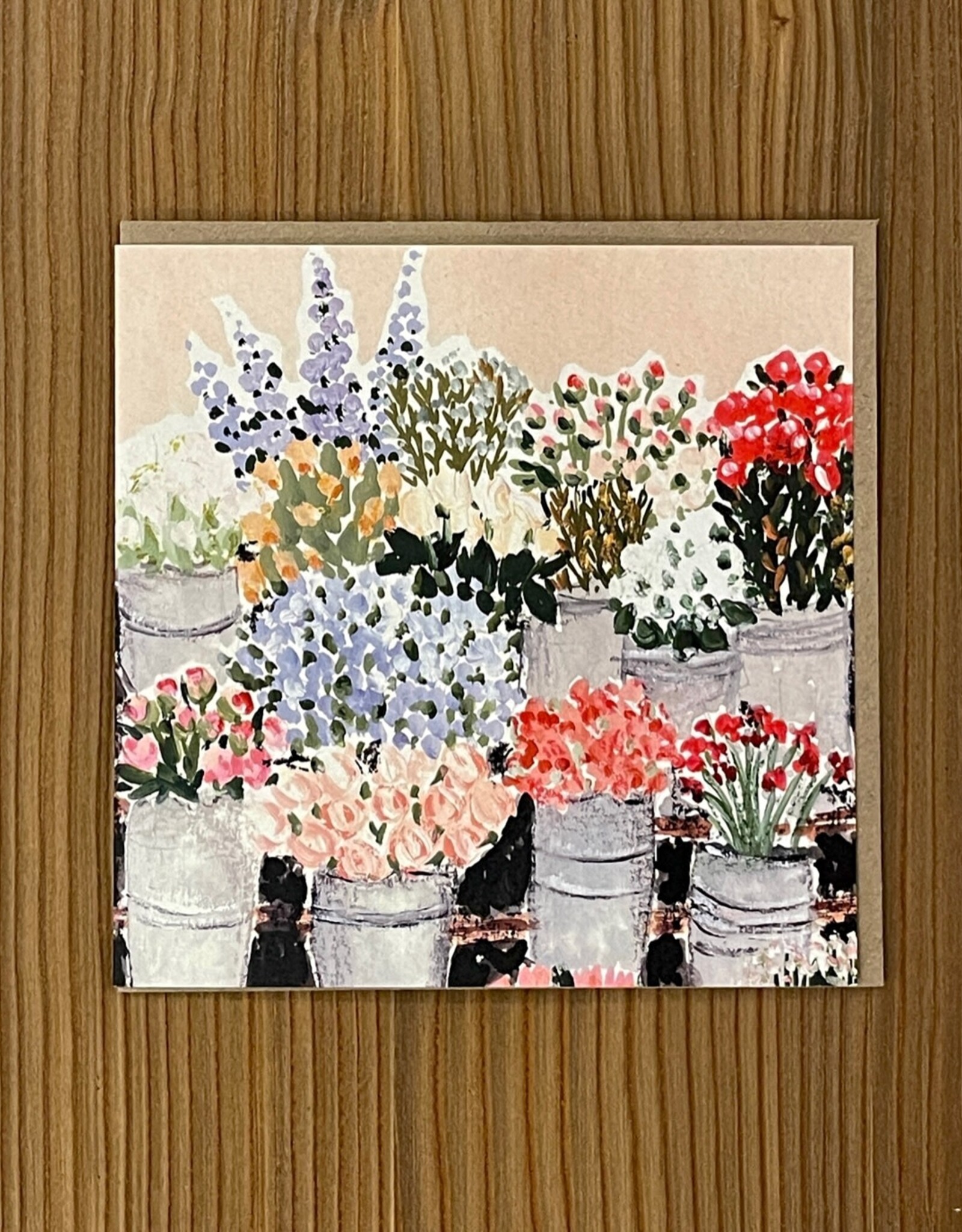 Market Flowers by Louise Mulgrew Greeting Card 6" x 6"