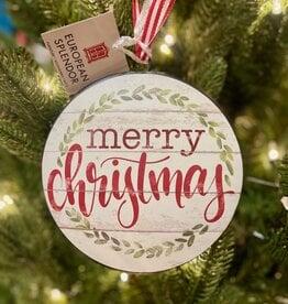 Merry Christmas Disc Ornament 6"