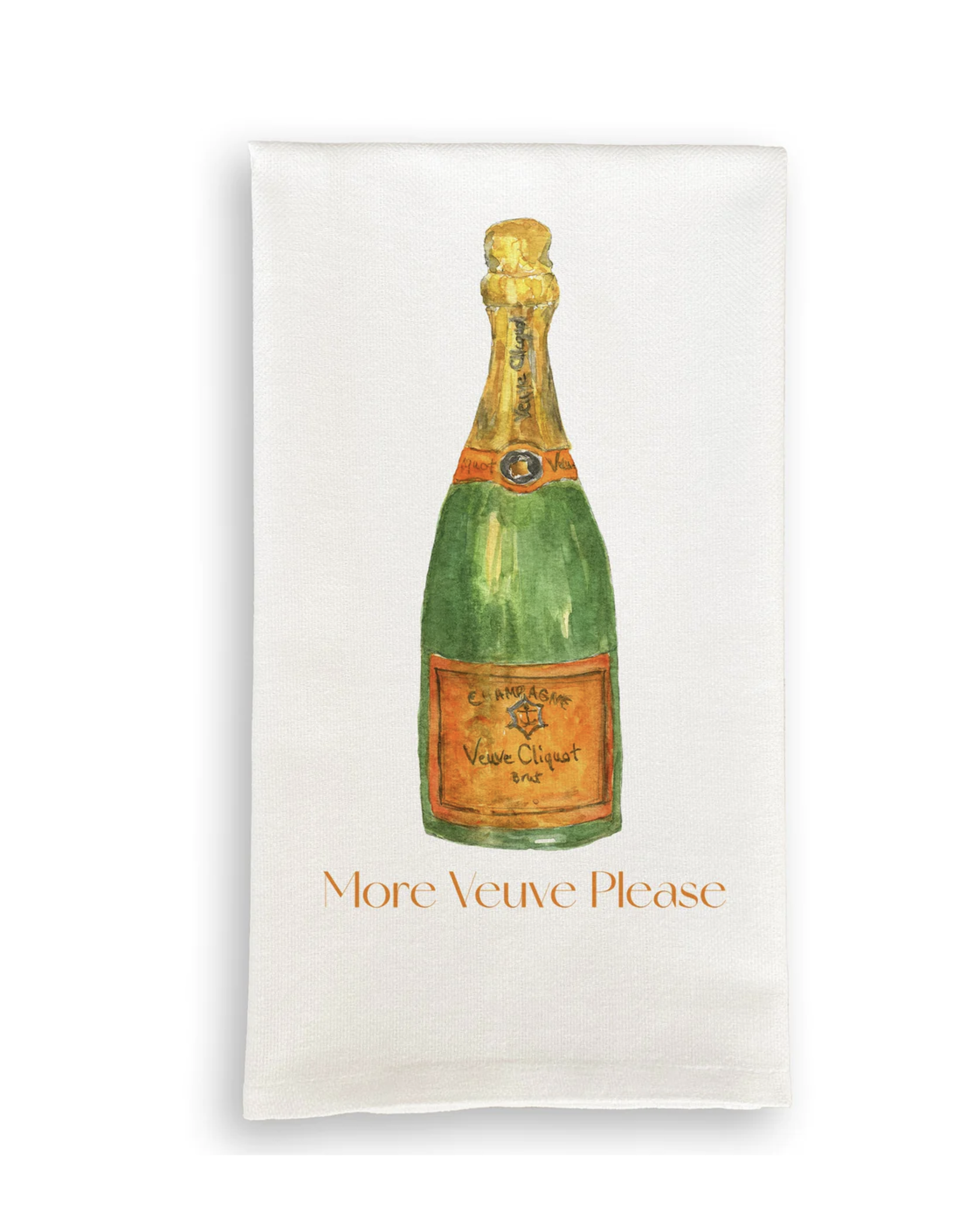 Linen Towel - Orange Champagne (More Veuve Please) 18" x 24"