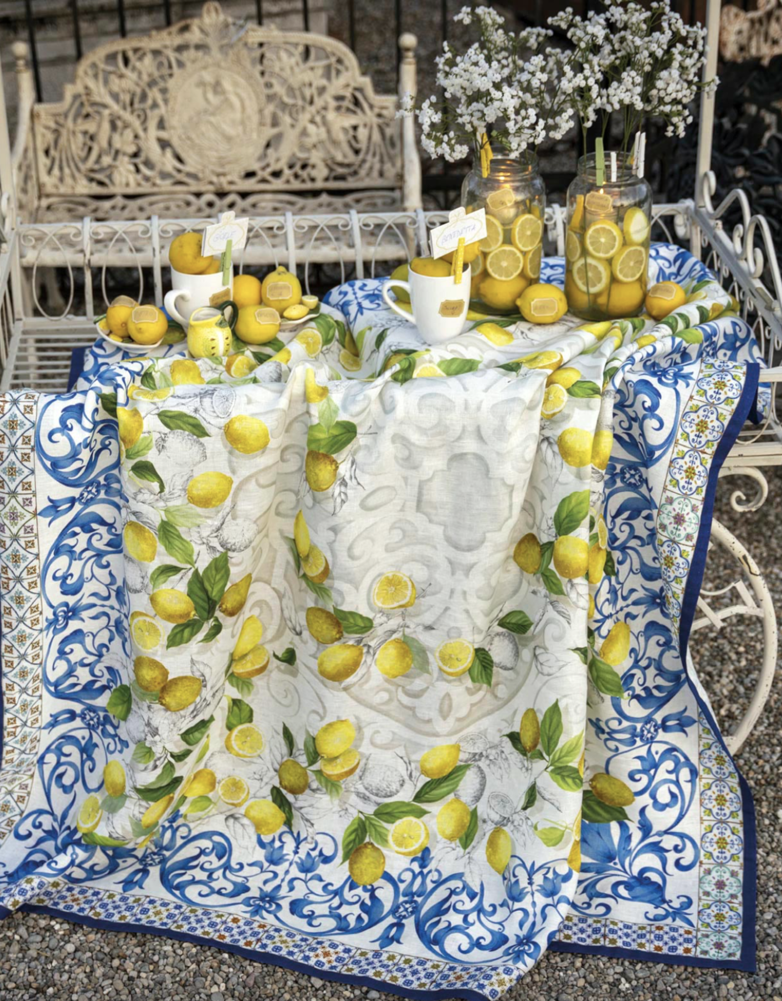 Italian Linen - Cetara Table Runner -  18" x 67"