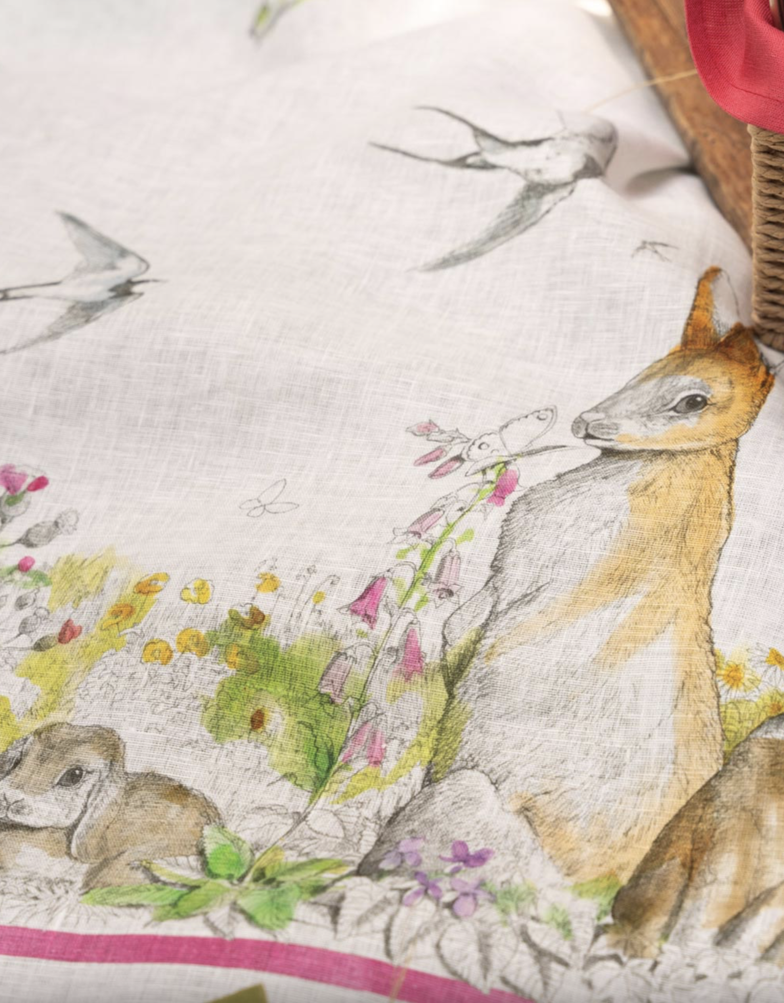 Italian Linen -  Remi Crema Tablecloth - 67" x 67"