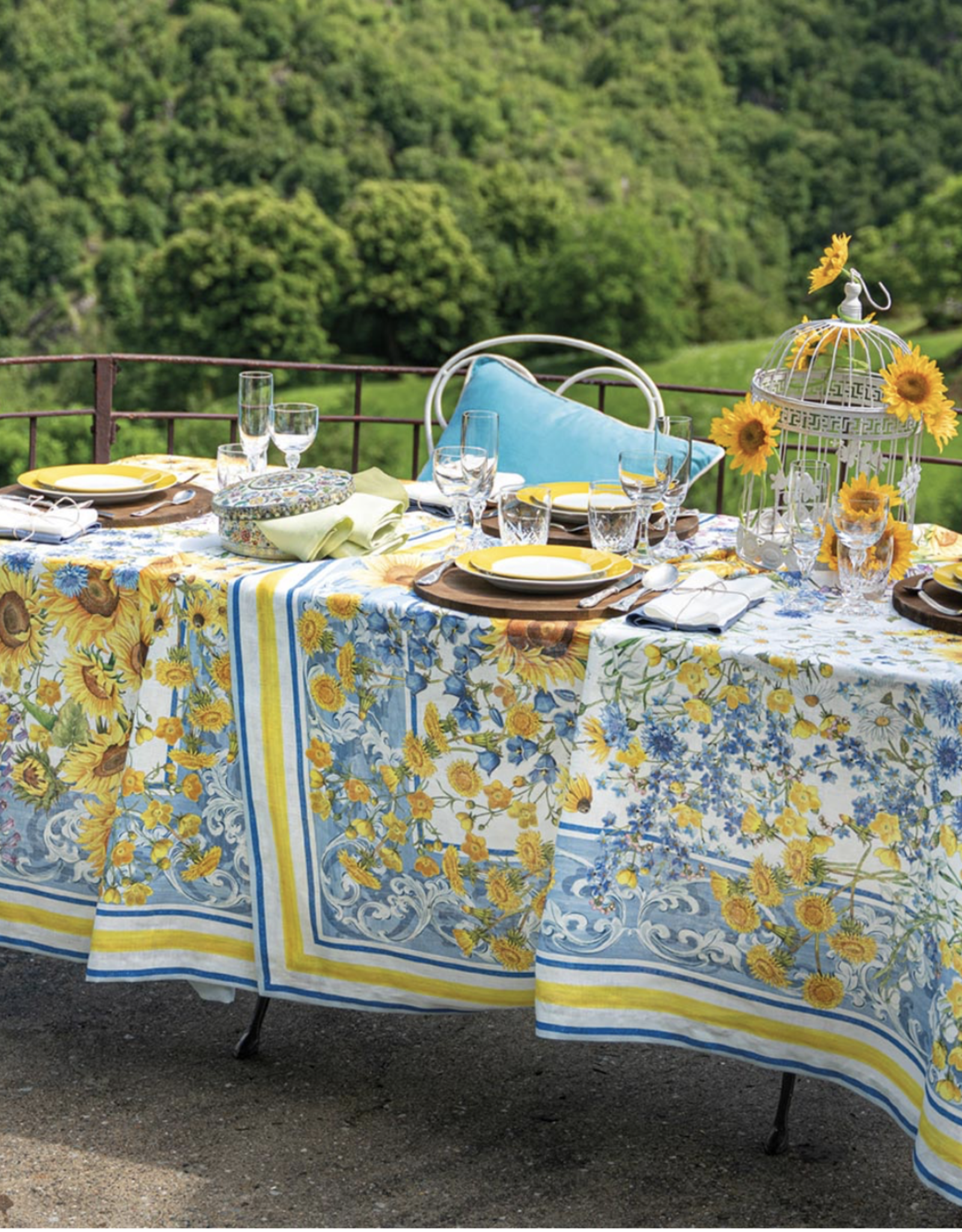 Italian Linen - Sungarden White Tablecloth - 63" x 90"