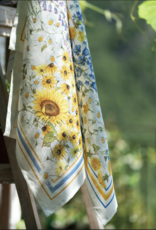 Italian Linen - Sungarden Girasoli  White Kitchen Towel 20" x 28"