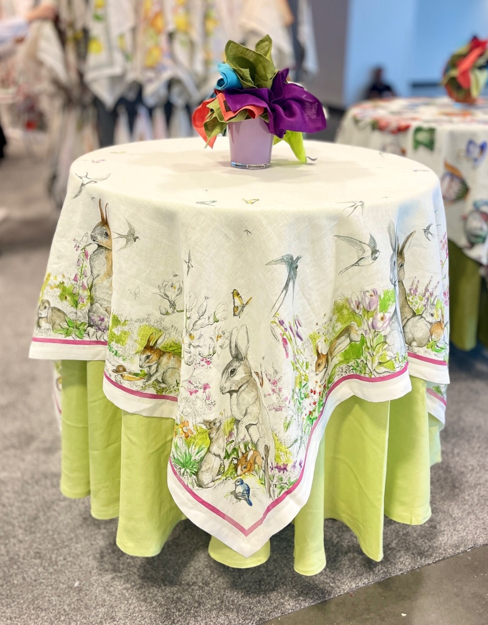 Italian Linen -  Remi Crema Tablecloth - 67" x 67"