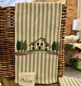 Busatti Italy Tuscan Country House - Embroidered Kitchen Towel 60% Linen 40% Cotton