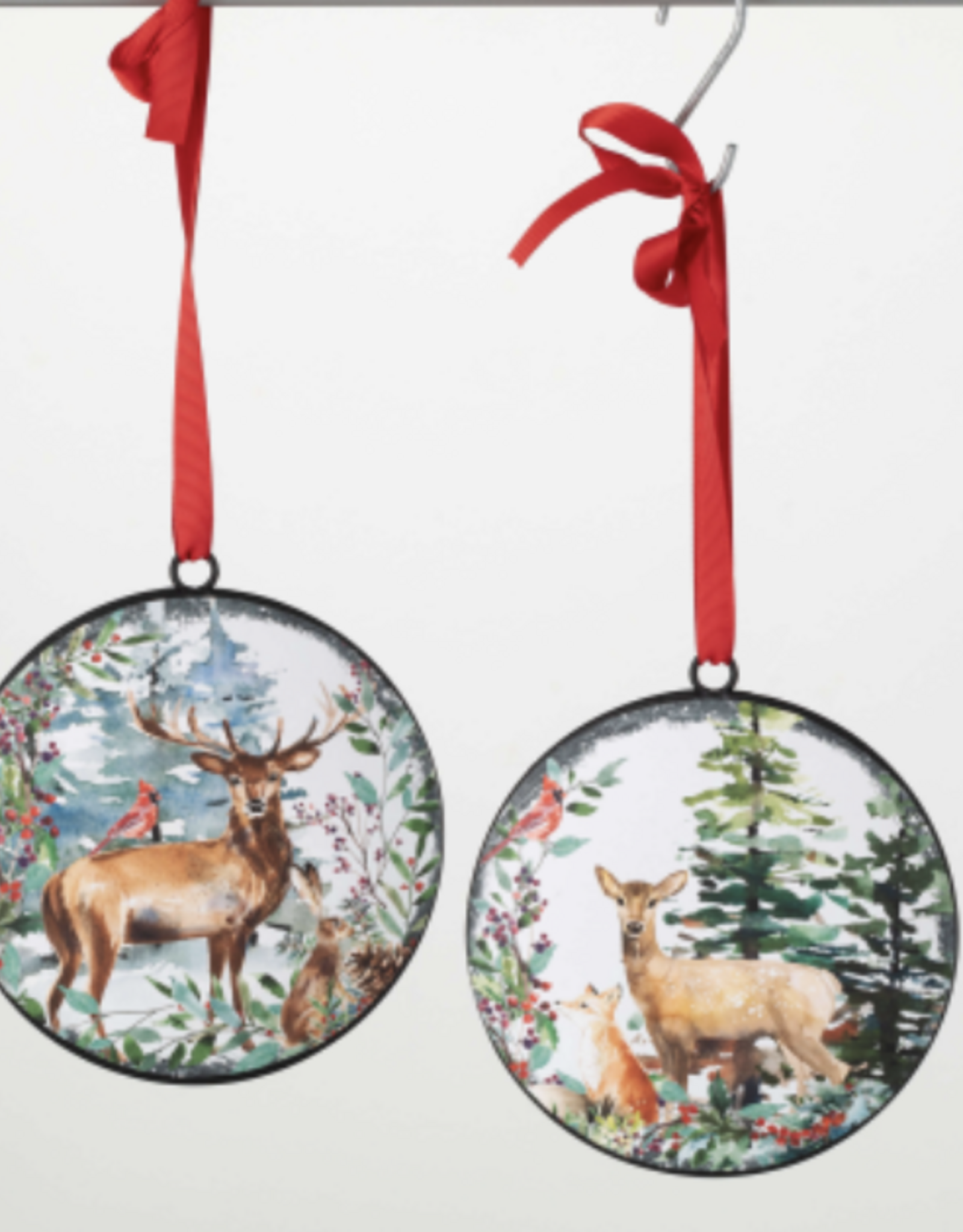 Rustic Deer (Buck) Disc Ornament  6"x 6.5"