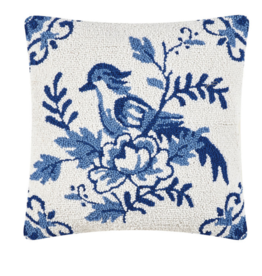 Blue Bird Hook Pillow 18" x 18"