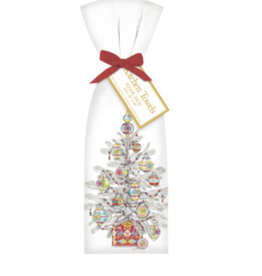 White Ornament Tree Towel Set of 2