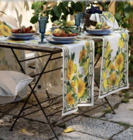 Italian Linen - Etruscan Garden Table Runner 18"x67" Cream