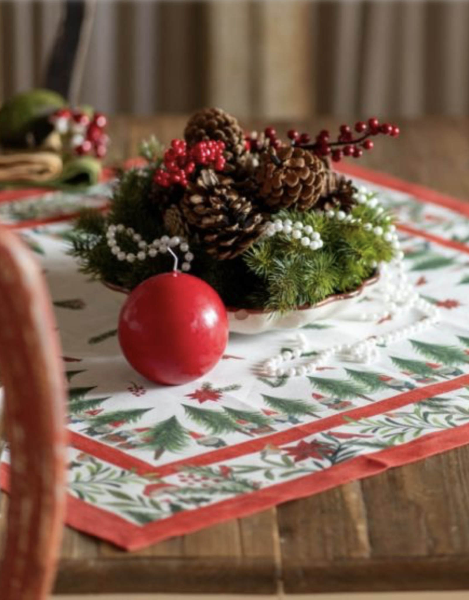 Italian Linen - Jolly Elf Table Square 33"x33" Cream