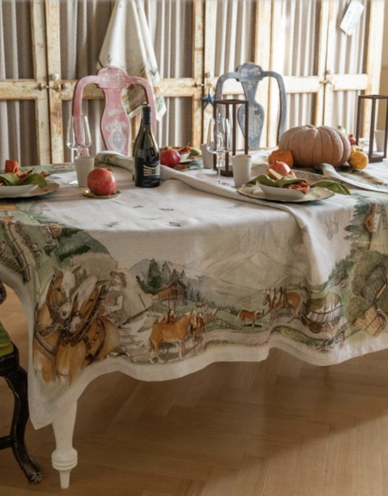 Italian Linen - Maso Tablecloth 67"x67" Naturale
