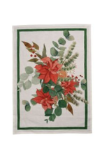 Italian Linen - Garland Glee Green Kitchen Towel 20"x28" Cream