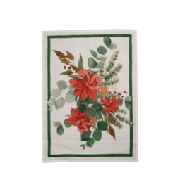 Italian Linen - Garland Glee Green Kitchen Towel 20"x28" Cream