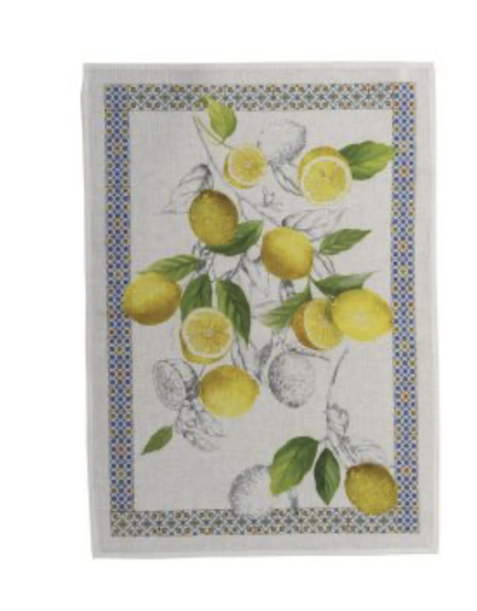 Italian Linen - Cetara - Blu Kitchen Towel 20"x28" Cream