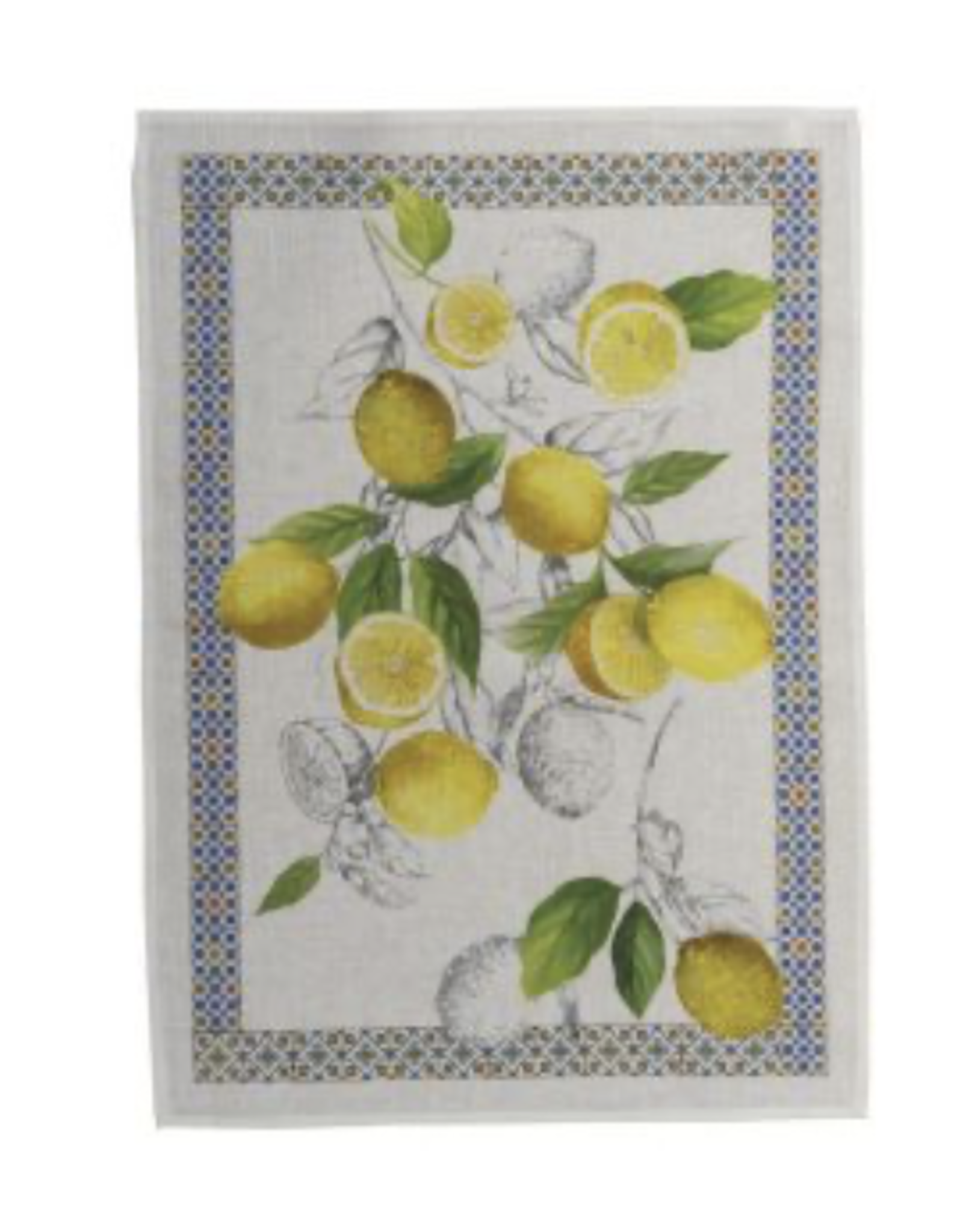 Italian Linen - Cetara - Blu Kitchen Towel 20"x28" Cream