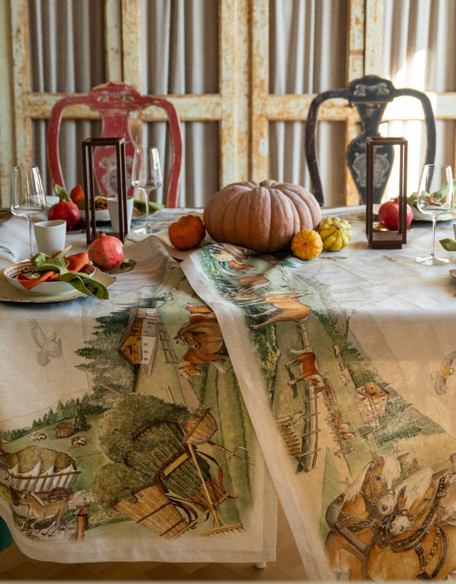 Italian Linen - Maso Tablecloth 67"x67" Naturale