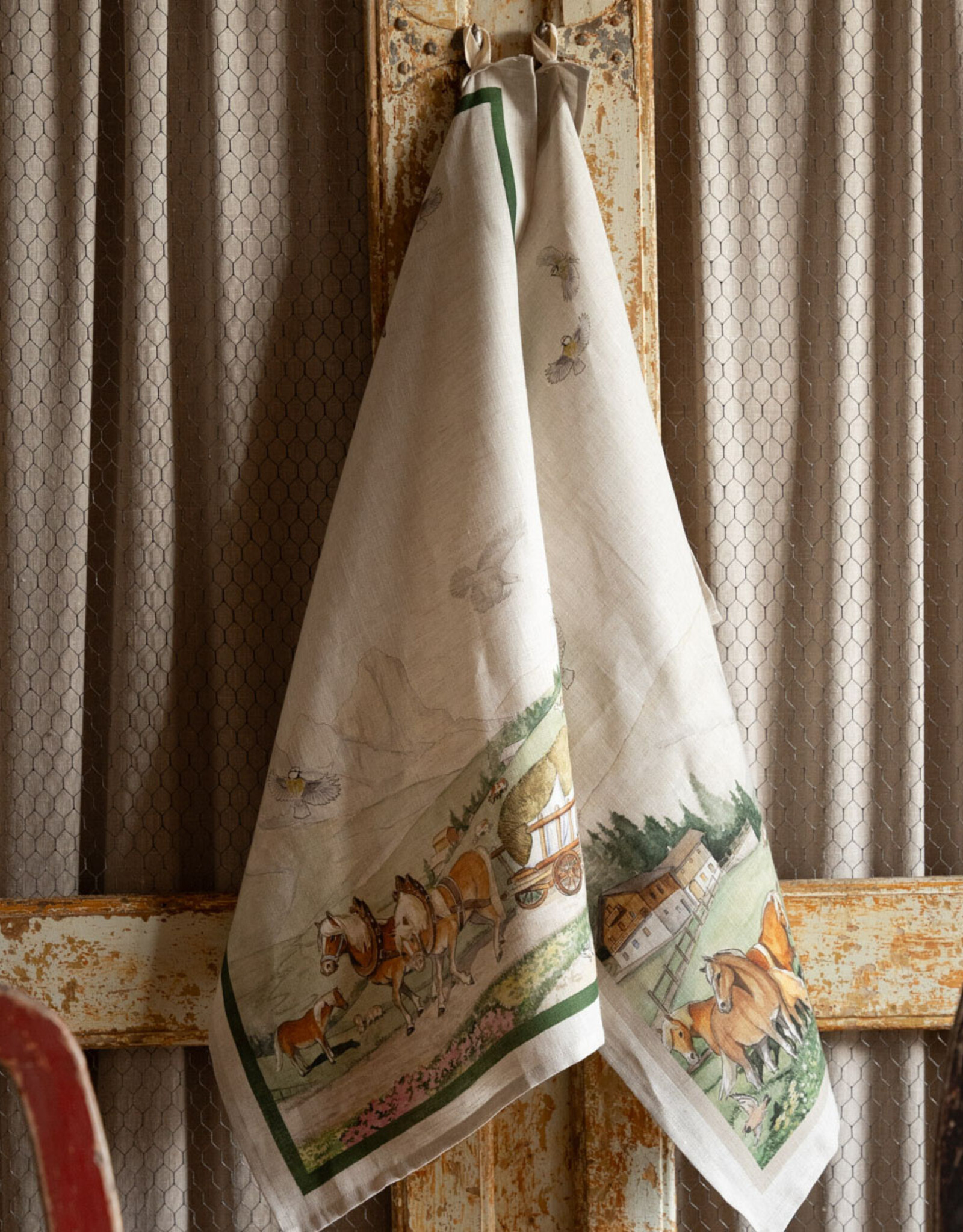 Italian Linen - Maso Verde Kitchen Towel 20"x28" Naturale