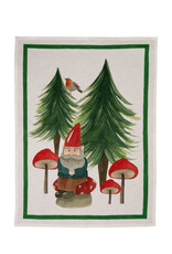 Italian Linen - Jolly Elf Green Kitchen Towel 20"x28" Cream