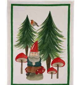 Italian Linen - Jolly Elf Green Kitchen Towel 20"x28" Cream