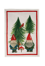 Italian Linen - Jolly Elf Red Kitchen Towel 20"x28" Cream