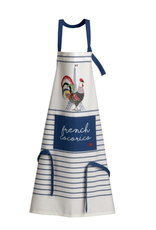 French Cocorico  Apron  Écru/Bleu 33.5 x 28.5 (Recycled Cotton)