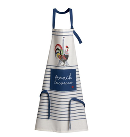 French Cocorico  Apron  Écru/Bleu 33.5 x 28.5 (Recycled Cotton)