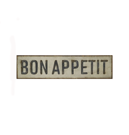 "Bon Appetite" Embossed Metal Wall Sign L 31 1/2" x H 7 3/4"