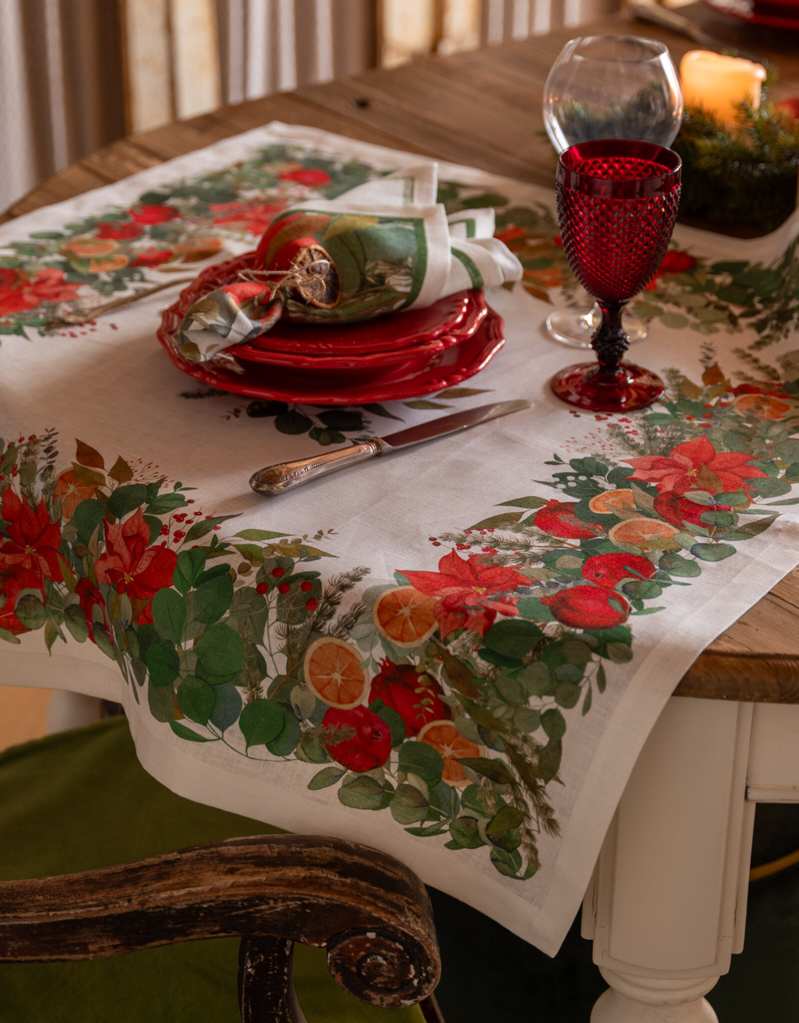 Italian Linen - Garland Glee Table Square 33"x33" Cream