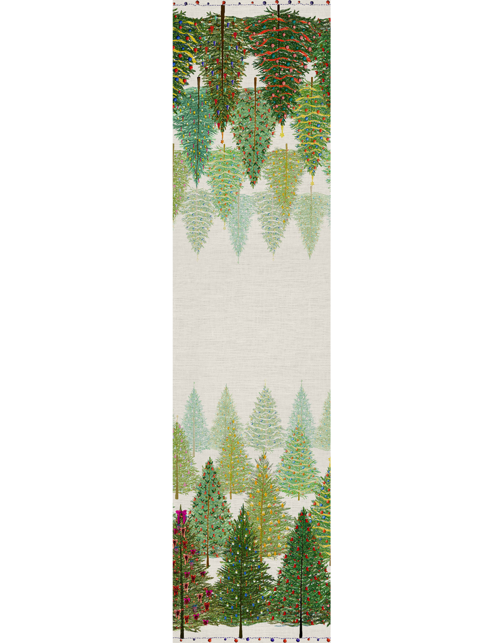 Italian Linen - Fairy Trees Table Runner 18"x67" Naturale