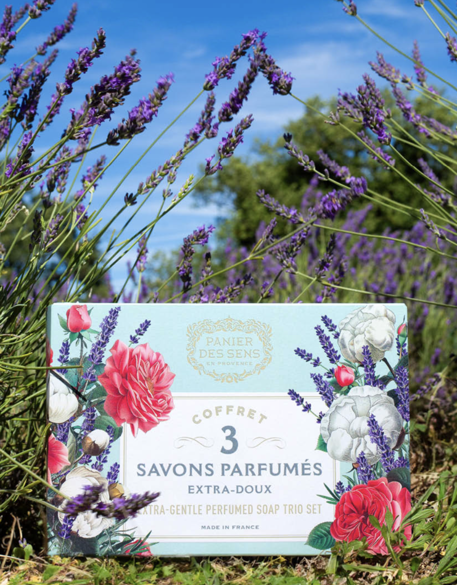Panier Des Sens Set of 3 Shea butter Soaps (Cotton Flower, Lavender, Rose Nectar) - Panier Des Sens
