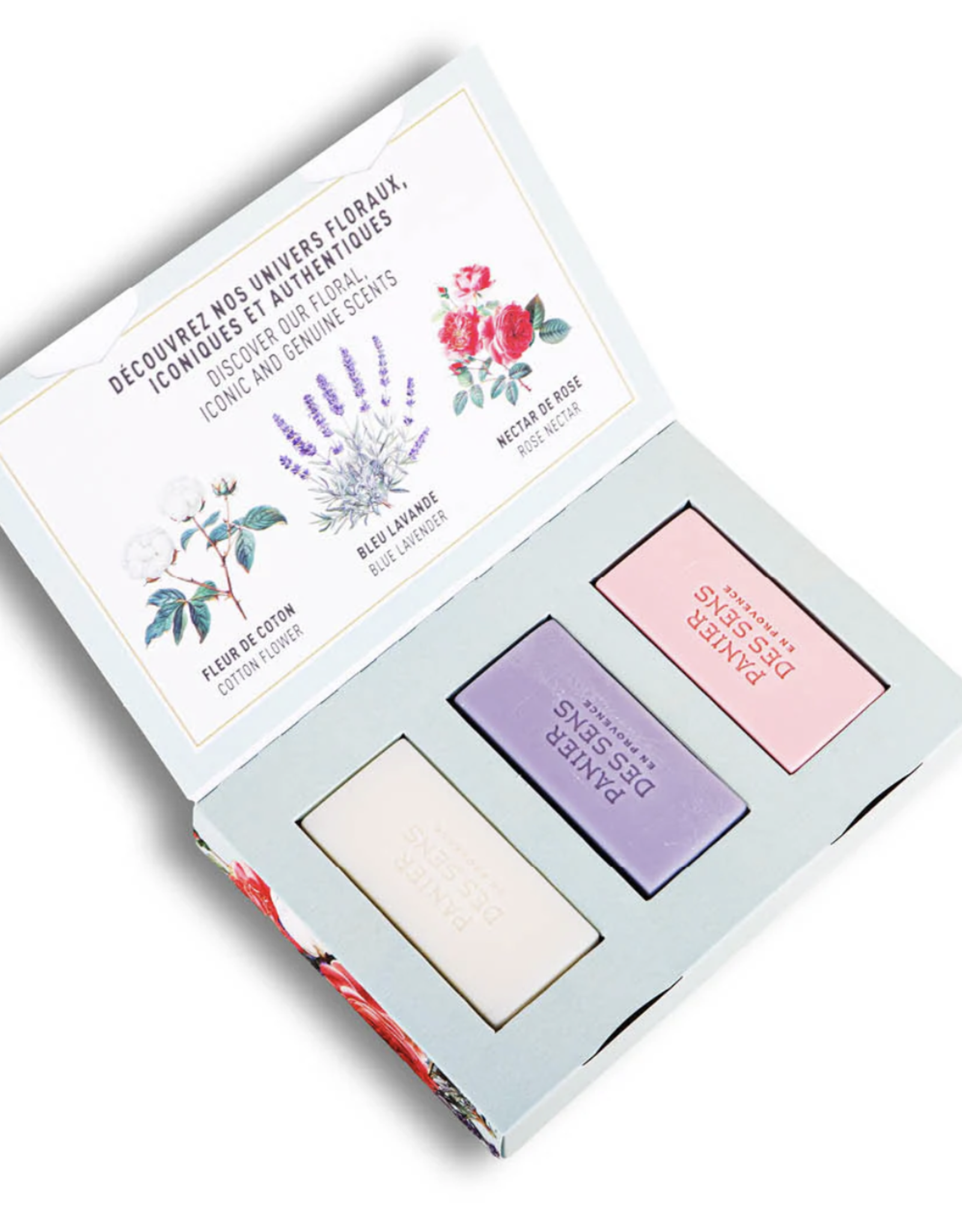 Panier Des Sens Set of 3 Shea butter Soaps (Cotton Flower, Lavender, Rose Nectar) - Panier Des Sens