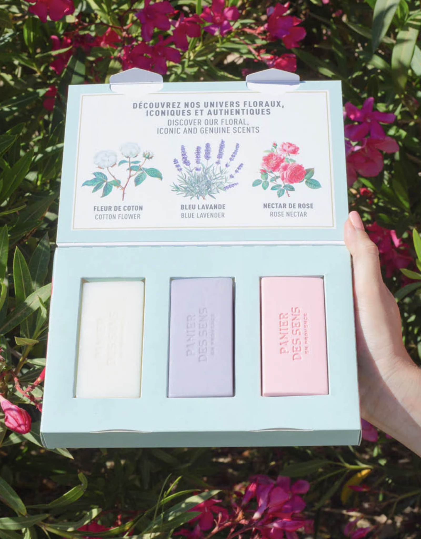 Panier Des Sens Set of 3 Shea butter Soaps (Cotton Flower, Lavender, Rose Nectar) - Panier Des Sens