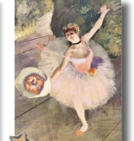 Dancer with a Bouquet of Flowers (Star of the Ballet - Edgar Degas) Greeting Card 5" x 7"