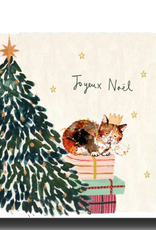 Joyeux Noel Cat (Louise Mulgrew) Greeting Card - 6" x 6"