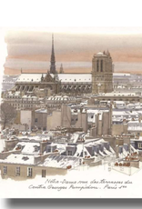 Notre-Dame vue des terrasses du Centre George Pompidou Paris Greeting Card 6" x 6"