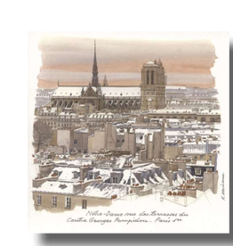 Notre-Dame vue des terrasses du Centre George Pompidou Paris Greeting Card 6" x 6"