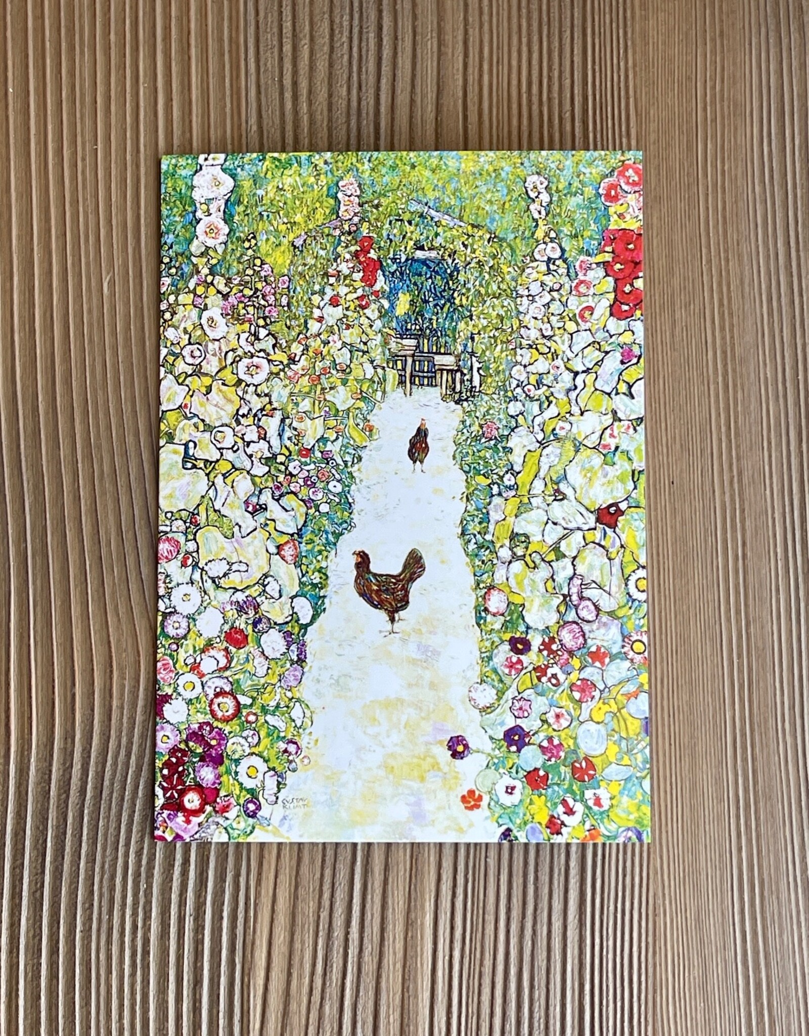 Garden Path with Chickens (Gustov Klimt) Greeting Card 5" x 7"