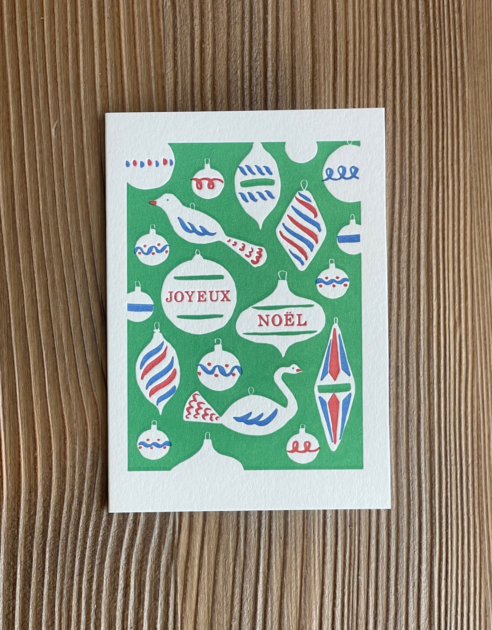 Joyeux Noel Letterpress Greeting Card 3 1/2" x 5"