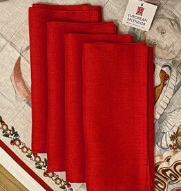 Italian Linen - Napkin - Tiziano (Red) - 20" x 20"