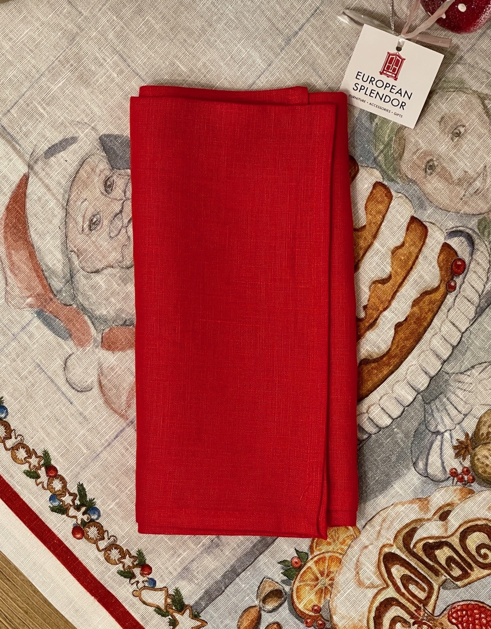 Italian Linen - Napkin - Tiziano (Red) - 20" x 20"
