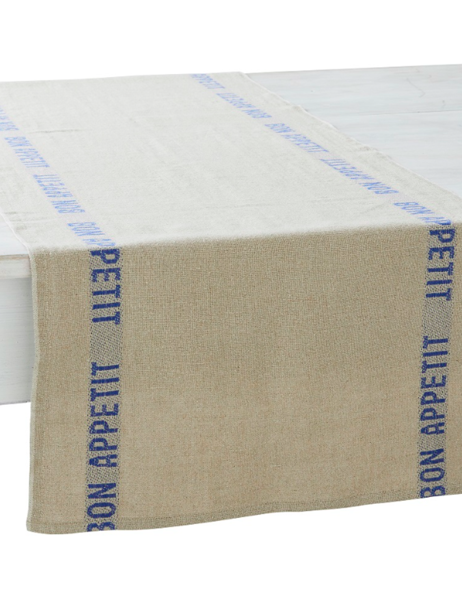 Charvet Editions Charvet Editions - Table Runner Bon Appetit Natural/Blue - 55" x 18"