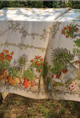 Italian Linen - LARGE Balcon Potager Tablecloth 67"x141"