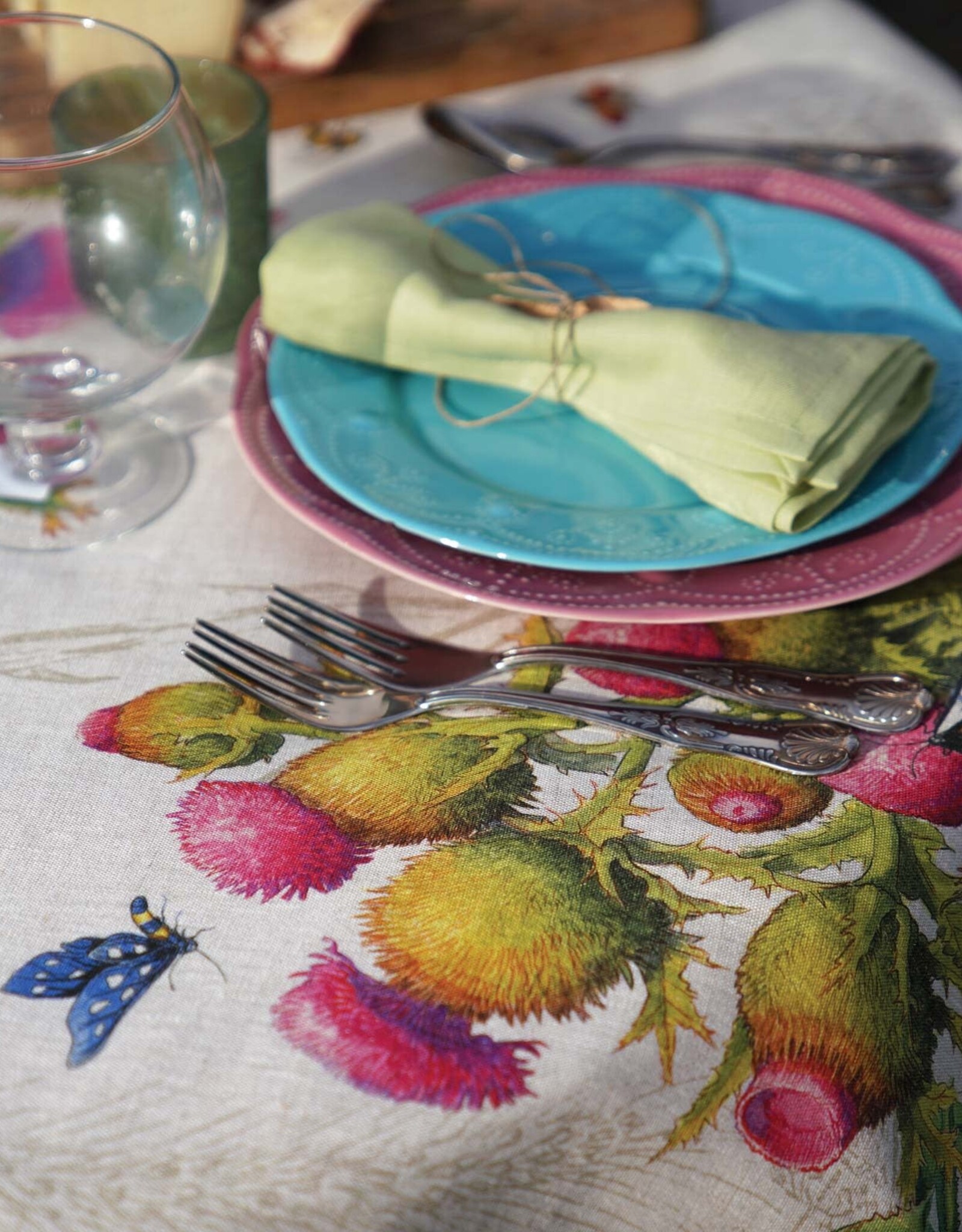 Italian Linen - Cynar Tablecloth 67" x 67" Green