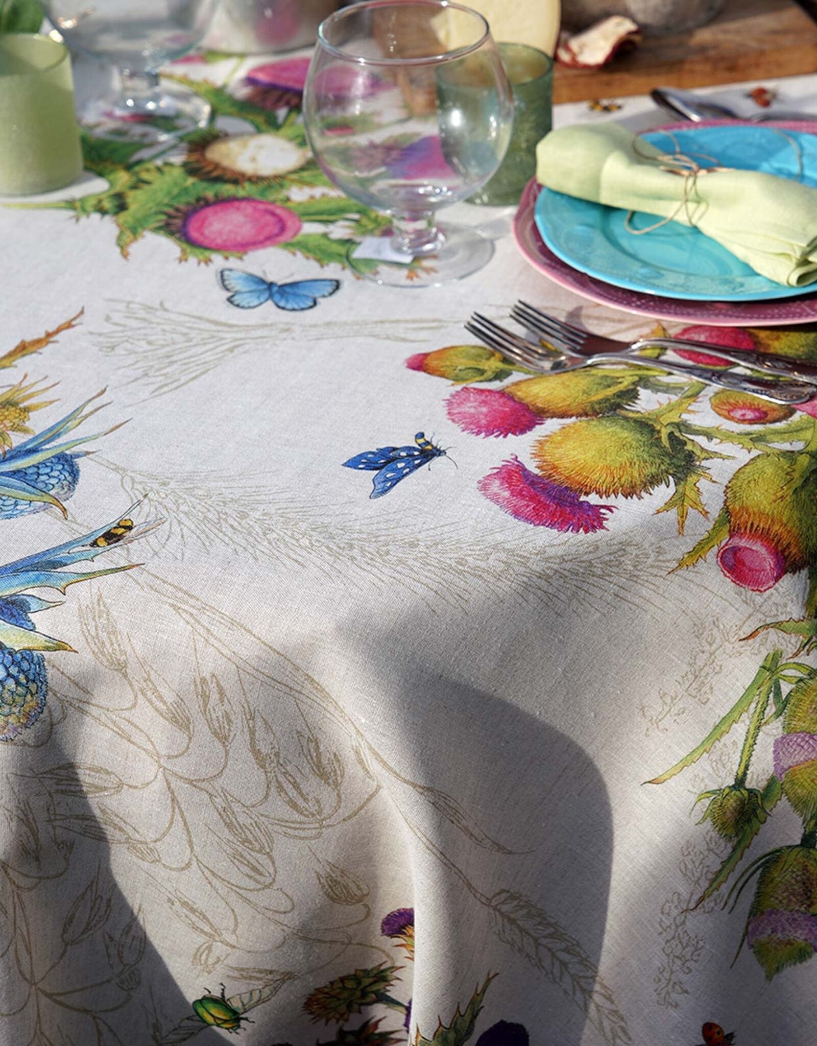 Italian Linen - Cynar Tablecloth 67" x 67" Green