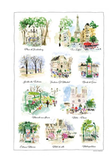 Paris Scénettes Tea Towel Blanc 18.5" x 28" (48 X 72 cm)